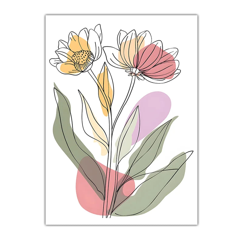 Floral Line Art Print