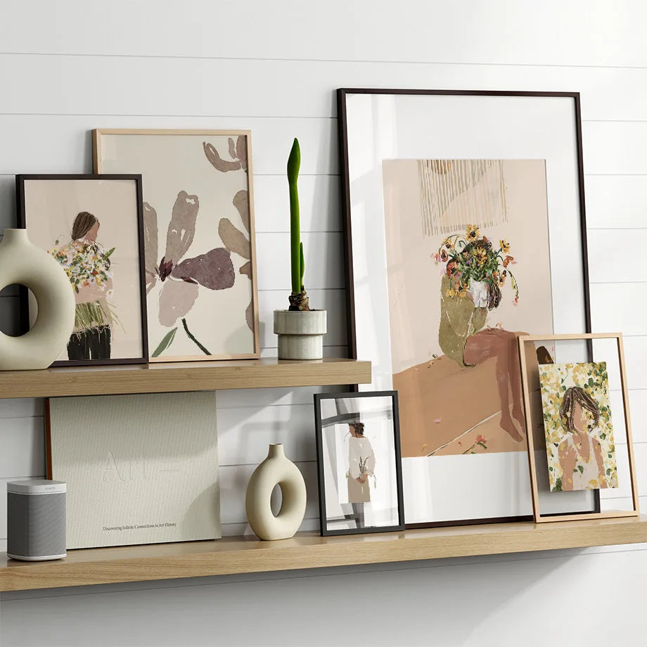 Girl with Botanicals Canvas