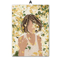 Girl with Botanicals Canvas